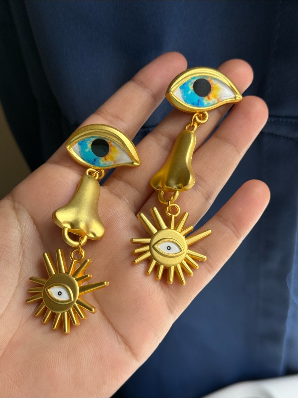 Schiaparelli Inspired Gold Metal Decorative buttons